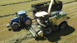 Krone 1180 forage harvester with triple axles Smyth 20 tonne trailers [upl. by Drofliw]