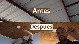 Como instalar CIELORASO rústico en madera [upl. by Larochelle]