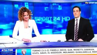 SKYSPORT FIGURACCIA IN STUDIO DELLA GIORNALISTA DOPO INTERVISTA A POZZECCO [upl. by Hannasus]