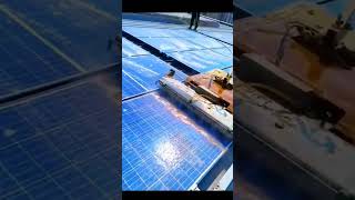 Solar plant Module cleaning by robot robot solar shorts electricial [upl. by Cristobal]