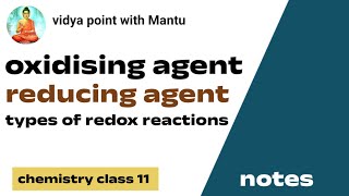 oxidising agent reducing agent and types of redox reactions [upl. by Qahsi]