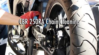 Motorcycle Chain Cleaning amp Maintenance  CBR 250R [upl. by Lela]