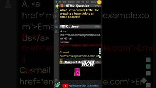 HTML Coding 101 17 The correct HTML for creating a hyperlink to an email address html shorts [upl. by Lory295]