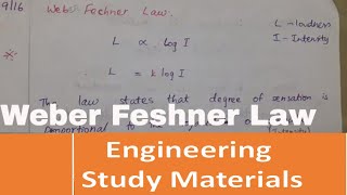 Weber Feshner Law  Definition  Engineering Study Materials [upl. by Grondin]