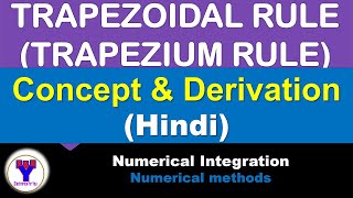 Trapezoidal rule concept and Derivation in Hindi  Trapezoidal rule in numerical methods [upl. by Tillman]