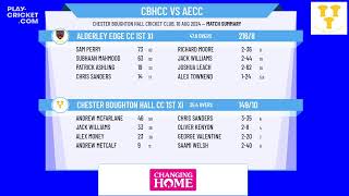 Chester Boughton Hall CC 1st XI v Alderley Edge CC 1st XI [upl. by Viquelia]