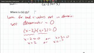 Calculus 1 Lecture  24 Continuity  Where Is A Rational Function Not Continuous [upl. by Vona]