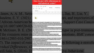 How to put references in alphabetical order  Alphabetizing references in Word  APA Style [upl. by Urban891]