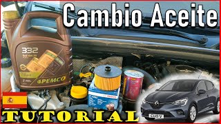 🇪🇸Renault Clio 5  Cambio de aceite motor y filtro  motor TCe 100  Tutorial [upl. by Tarkany]