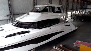 How to Launch 70 feet luxury catamaran  Aquila A70 Luxury hull no 1 launch [upl. by Hermes]