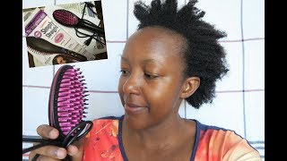 SIMPLY STRAIGHT ELECTRIC BRUSH on AFRICAN NATURAL HAIR [upl. by Chadabe]