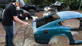 IS THAT ALL RUST  Sandblasting The 240Z Body [upl. by Seften132]