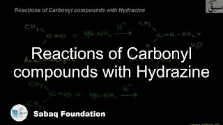 Reactions of Carbonyl compounds with Hydrazine Chemistry Lecture  Sabaqpk [upl. by Juieta]