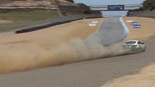 Abdolvahabis crash Continental Tire SportCar Challenge 2014 at Laguna Seca [upl. by Oirevlis]