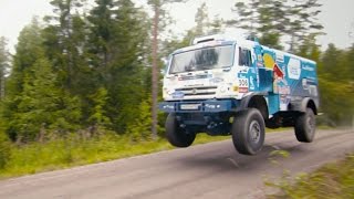 Kamaz T4 Dakar Truck Chases a Volkswagen Polo R WRC [upl. by Kutchins350]