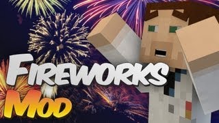 Fireworks Display in Minecraft  Hanabi  Fireworks Mod Showcase [upl. by Grondin]