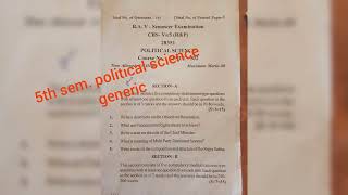 5th sem political science generic question paper 2022jammu university [upl. by Ahsirat589]