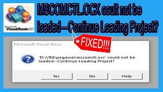 Cara Mengatasi Error MscomctlOCX Could Not Be Loaded Visual Basic 60 [upl. by Aylward758]