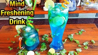 blue lagoon mocktailblue curacao lemonade mocktail recipenonalchoholic drinks [upl. by Falda]