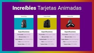 ¡Increíbles 😲 TARJETAS ANIMADAS  HTML  CSS  2019  MagtimusPro [upl. by Griffie42]