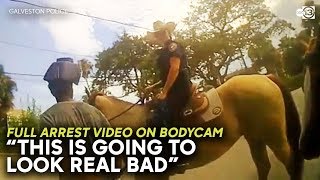 Bodycam shows handcuffed man led by cops on horseback 1 of 2 [upl. by Fagen]