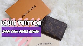 LOUIS VUITTON ZIPPY COIN PURSE 1 YEAR REVIEWPROSCONSDURABILITY ETC [upl. by Strage]