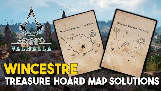 Assassins Creed Valhalla Wincestre Treasure Hoard Map Solutions x2 [upl. by Corry]