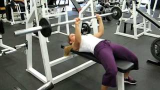 Close Grip Bench Press for Women  Beginners [upl. by Ahsiadal]