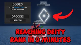 I Reached DEITY RANK in 9 MINUTES  New CODE  A Heros Destiny [upl. by Man]