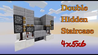 2wide Secret Staircase Entrance Simple amp Cheap  Only 4x5x6  Minecraft [upl. by Mariandi173]