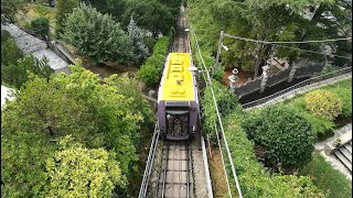 Front View Funicolare ComoBrunate Discesa  ComoBrunate Funicular Downhill [upl. by Nwahsyar]