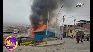 Incendio consume varias viviendas en el distrito Villa El Salvador [upl. by Anim]