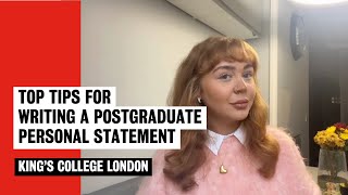 Postgraduate personal statement tips  Kings College London shorts [upl. by Andrade]