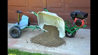 Homemade 200cc WHEELBARROW ON THE FRONT TIRE PART 2  T E S T [upl. by Arihay]