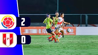 COLOMBIA VENCE 2  0 A PERU POR EL CAMPEONATO SUDAMERICANO FEMENINO SUB17  REY DEPORTIVO [upl. by Aihsekram804]