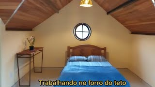 Como instalar forro de cedrinho no teto do sótão [upl. by Shalna]