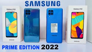 Samsung Galaxy M32 Prime Edition 🆚 Samsung Galaxy F22 Unboxing  Comparison  Camera  Price [upl. by Ydderf419]