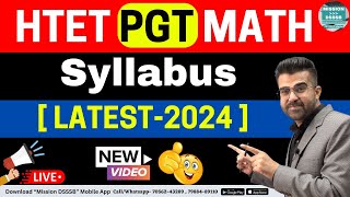 HTET PGT Maths Syllabus 2024 Latest Complete Analysis [upl. by Clywd427]