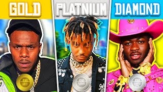 CERTIFIED GOLD RAP SONGS vs CERTIFIED PLATINUM RAP SONGS vs CERTIFIED DIAMOND RAP SONGS [upl. by Rosamund311]