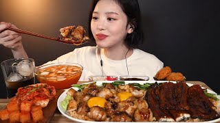 SUB팡팡 터지는 대창 가득 대창덮밥에 장어덮밥 먹방  고로케까지 리얼사운드 Rice with Grilled Tripe Eel mukbang ASMR [upl. by Ahsienad371]