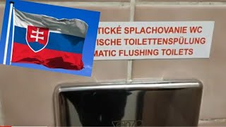 🇸🇰 SLOVAKIA TOILET 🇸🇰 quotWashout Bowl and Sensor Flushometerquot [upl. by Krock]