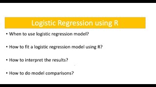 logistic regression using R  when to use  fit  interpret coefficients odds  chisquare test [upl. by Yelnoc152]