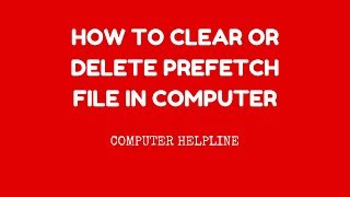 How To Clear or Delete Prefetch File in Computer [upl. by Aliek639]