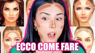 COME FARE IL CONTOURING A VISO E NASO PER PRINCIPIANTI  AMBRA JESS [upl. by Odnomra324]