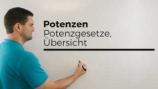 Potenzen Potenzgesetze kleine Übersicht  Mathe by Daniel Jung [upl. by Nirrat]