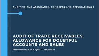 Audit of receivables [upl. by Lielos596]