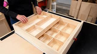 Workshop Drawer Organization  DIY Drawer Dividers with Sliding Tray [upl. by Eisnyl]