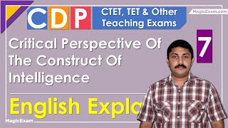 Critical Perspective Of The Construct Of Intelligence CTET CDP 07 English [upl. by Lenad]