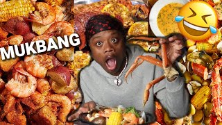 SEAFOOD BOIL MUKBANG let’s spill some tea [upl. by Anauqaj]