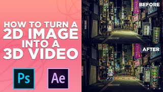 How To Turn A 2D Image into 3D Video After Effects amp Photoshop [upl. by Skipp601]